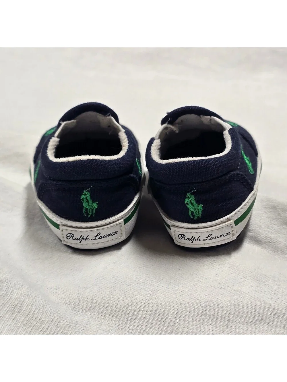 NIB Ralph Lauren Layette Baby Shoes Pony Allover Bal Harbour Newborn 0 Navy Blue